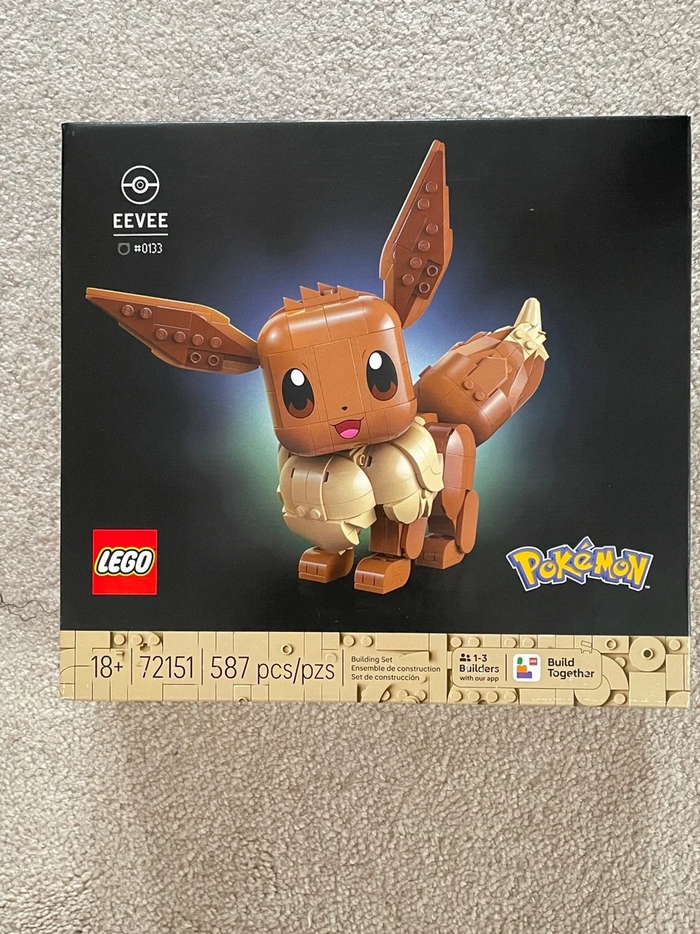 Lego Eevee Buildable Figure - Brown Tan Gold